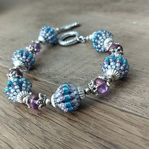 Blue & Purple Beaded Bracelet